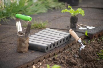 dirty garden tools
